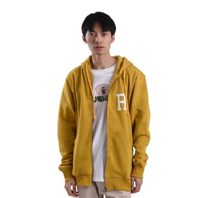 SUPER SALE Roughneck HZ017 Mustard Sig R Zipper Hoodie
