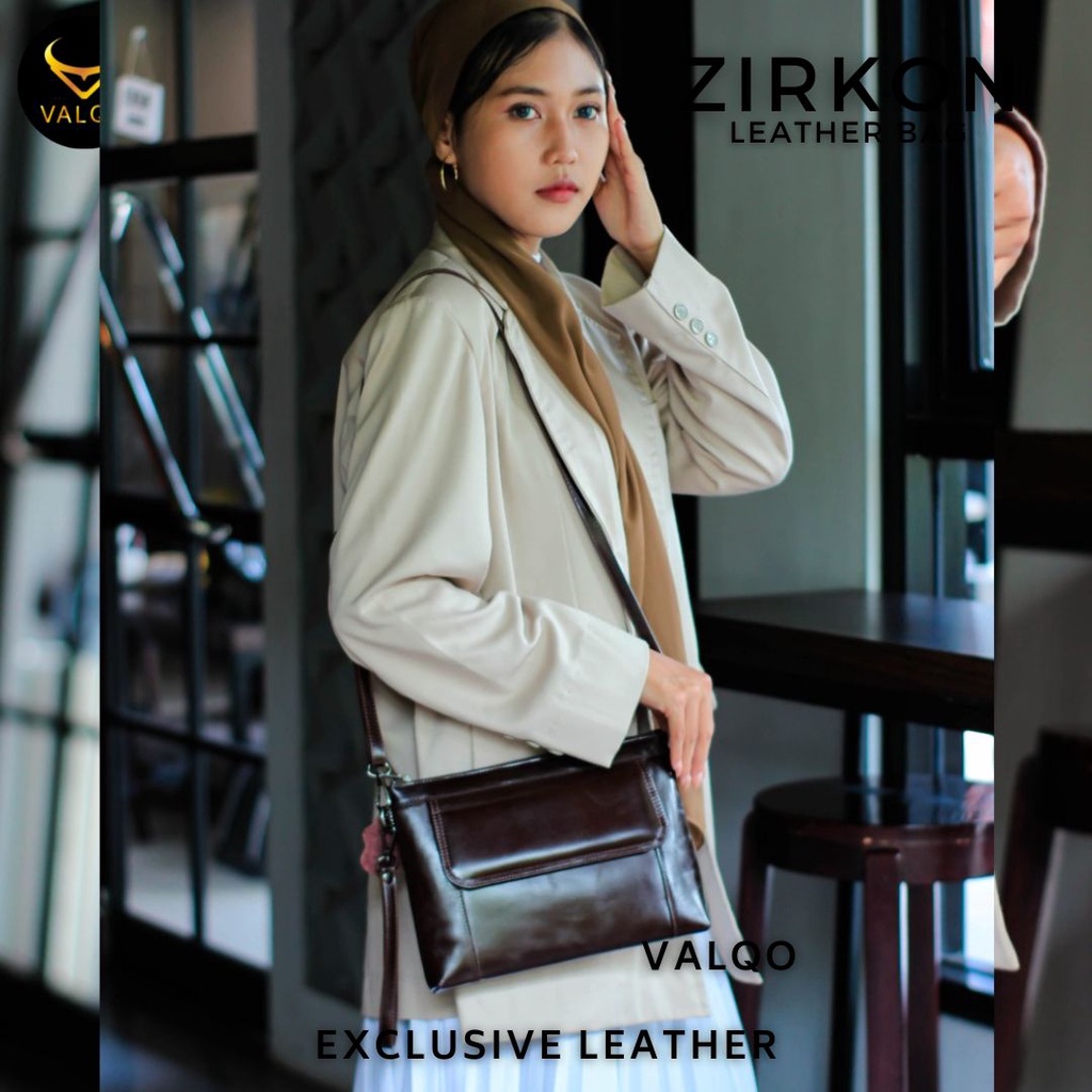 [VALQO] Tas kulit ZIRKON kulit sapi Polos Clutch Cewek Perempuan Wanita Bisa jadi tas dan pouch COD