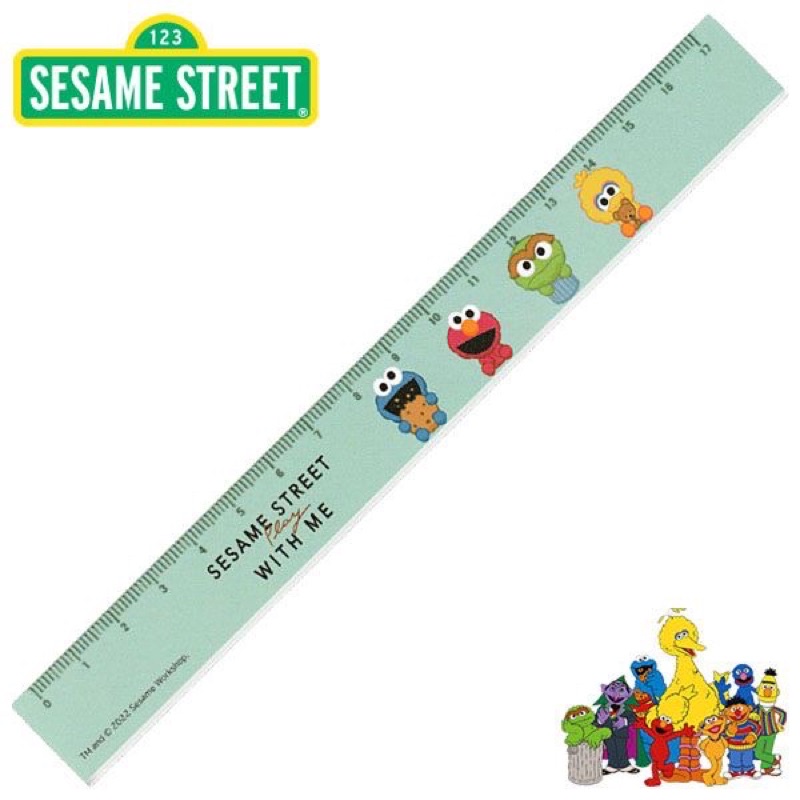 

Ruler 17cm Sesame Street Elmo Cookie Monster Oscar the Grouch Big Bird Penggaris Limited Edition