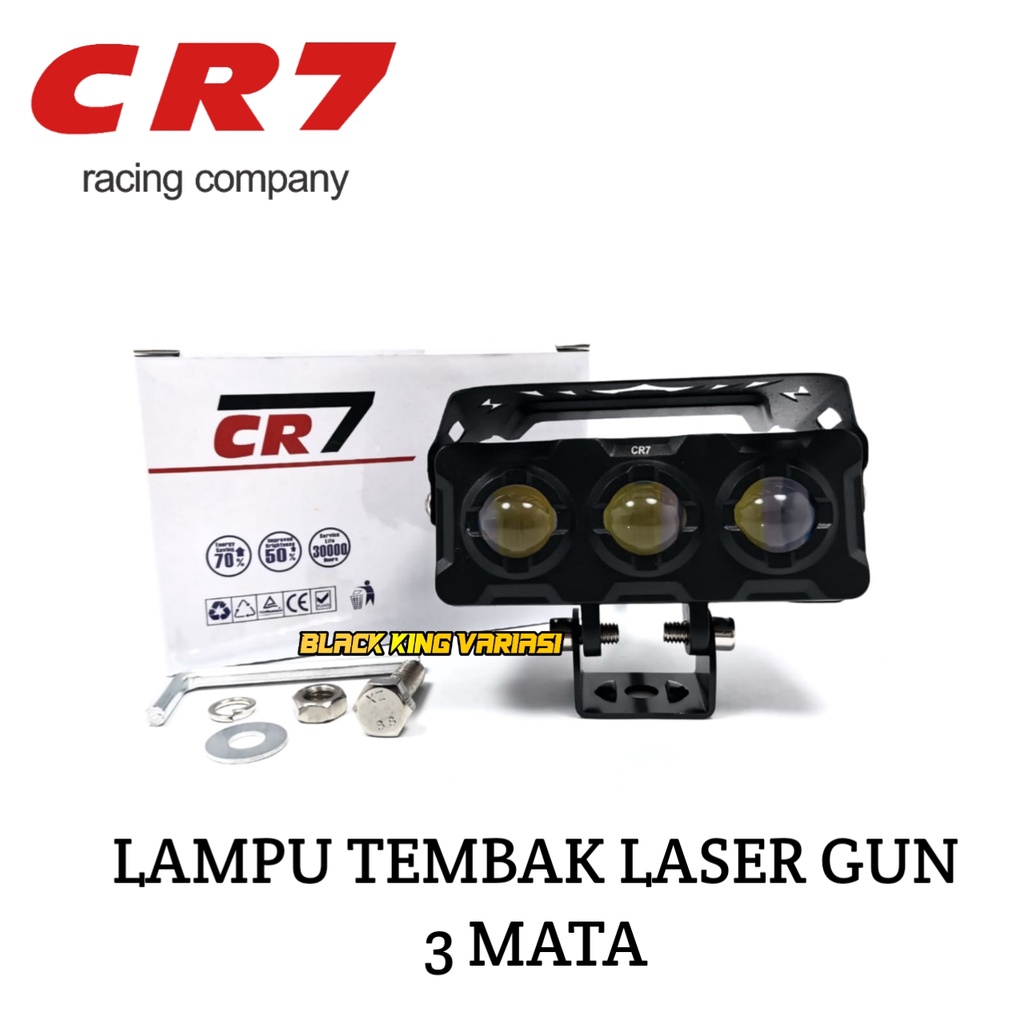 Lampu Tembak Laser Gun 3 Mata Lampu Tembak SQL 3 Mata Lampu Tembak LED Foglamp 2 Warna Lampu Laser Waterproof