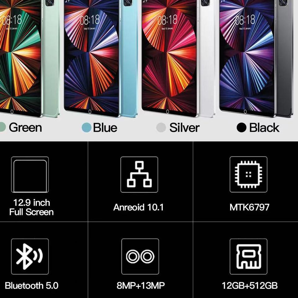 trx6n1Mb 2022 Tablet Murah 5G Baru Galaxy Pro11 Tab 10.1inch RAM 12GB+512GB ROM Tablet baru Tablet P