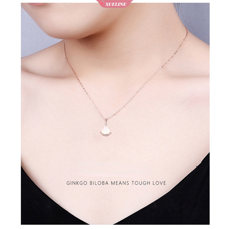 Sederhana ginkgo biloba Liontin Kalung Perhiasan fashion Wanita Kristal Berkualitas Tinggi Rantai Halus Liontin Kalung Perhiasan Hadiah [ZXL]