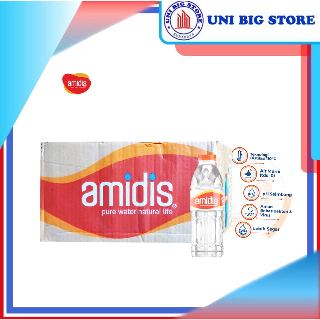 

Amidis Air Mineral Distilasi 330 ml x 24 Botol DUS Carton