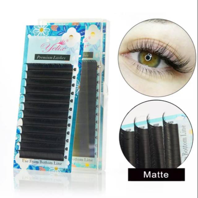 Yelix Matte Silky Premium Lashes Eyelash Extension Mink 0.05+ 0.10D+ 0.15D+