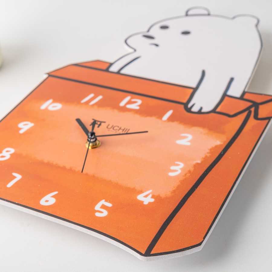 UCHII KUMA Exclusive Wall Clock Decorative | Jam Dinding Analog Hadiah