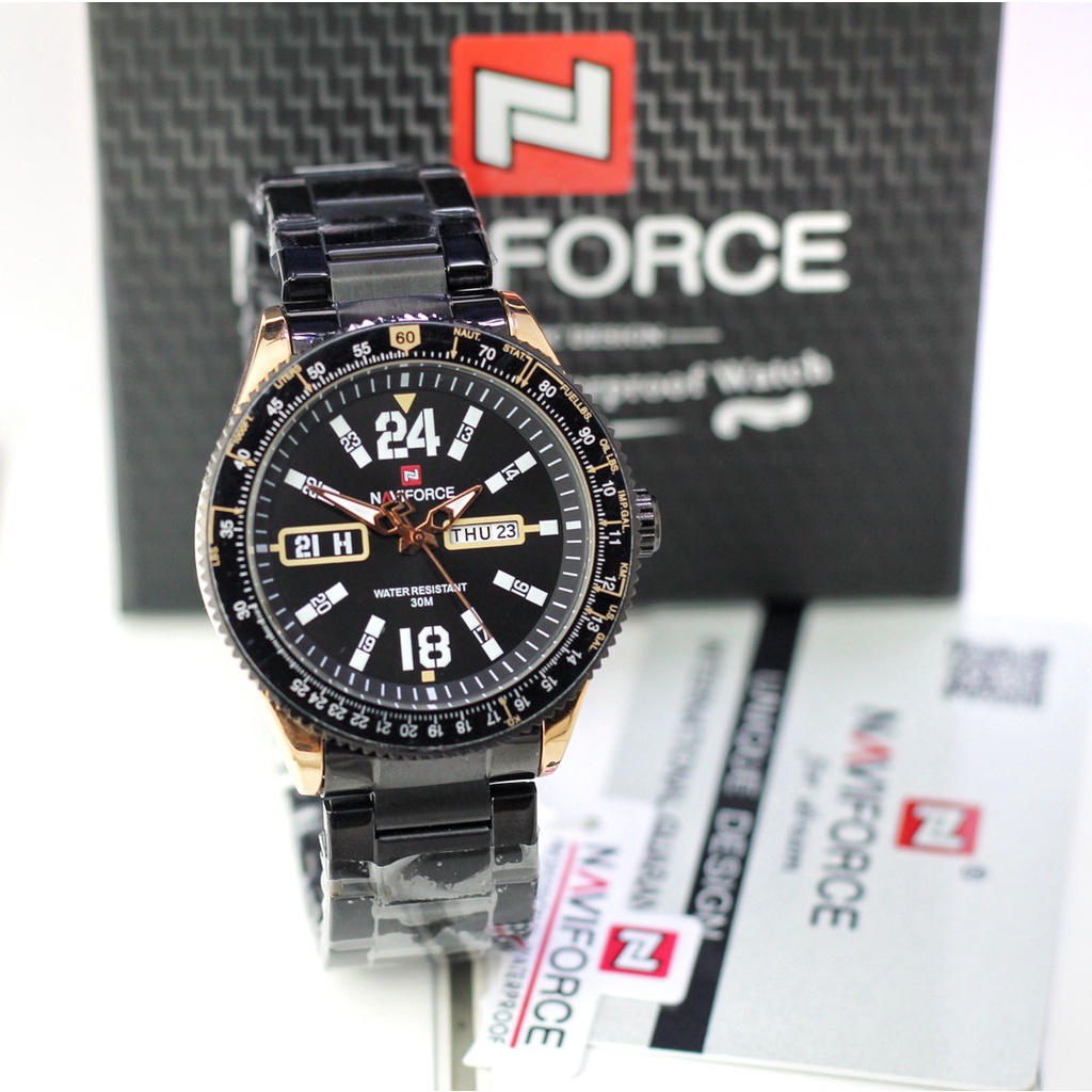 BISA COD !! jam tangan pria cowok NAVIFORCE 9102 FREE BOX FREE BATERAI CADANGAN kekinian terbaru terlaris termurah termewah analog