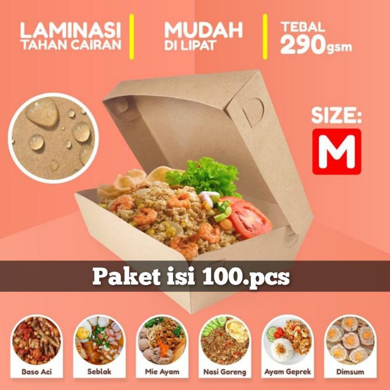 

Terbaru 8.8 LUNCH BOX PAPER LAMINASI SIZE M MEDIUM ISI 100 PCS