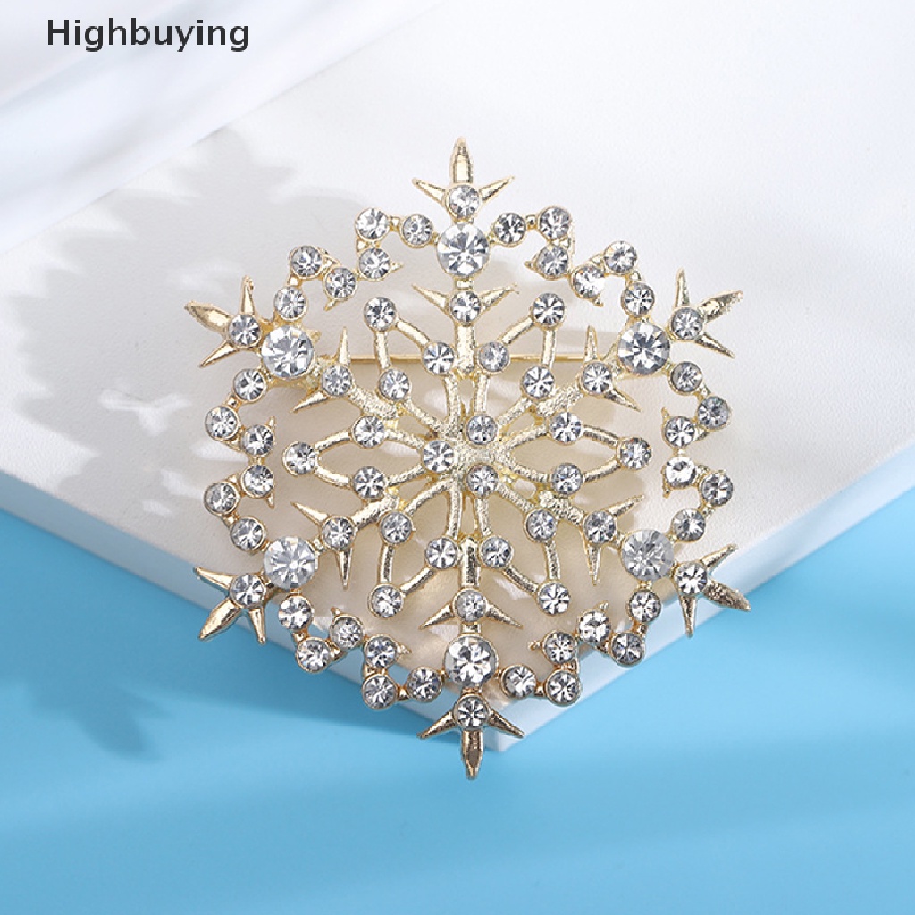 Hbid Beauty Snowflake Bros Untuk Wanita Unisex Natal Tahun Baru Musim Dingin Pesta Brooch Pin Hadiah Glory