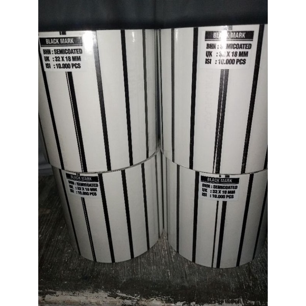 

label semicoated 32x18 black Mark ( isi 10.000 pcs )