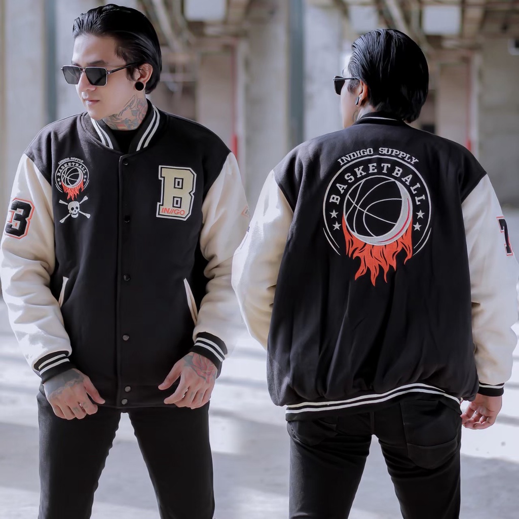 JAKET PRIA-JAKET BASEBALL-JAKET VARSITY-VARSITY JAKET INDIGO-JAKET KEREN