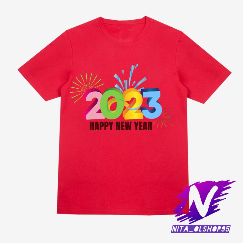 baju happy new year 2023 kaos anak tahun baru