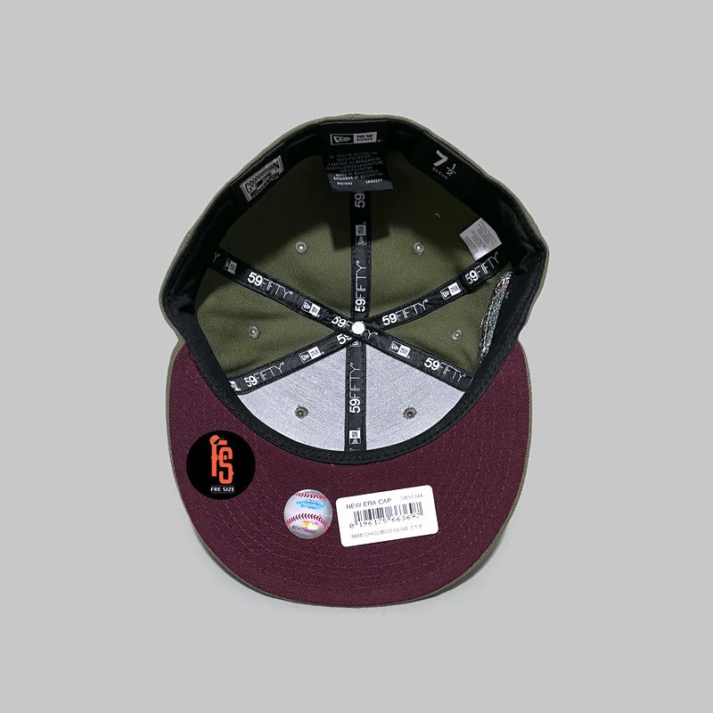 TOPI NEW ERA ORIGINAL 5950 WF CHICAGO CUBS OLIVE UV DARK PURPLE