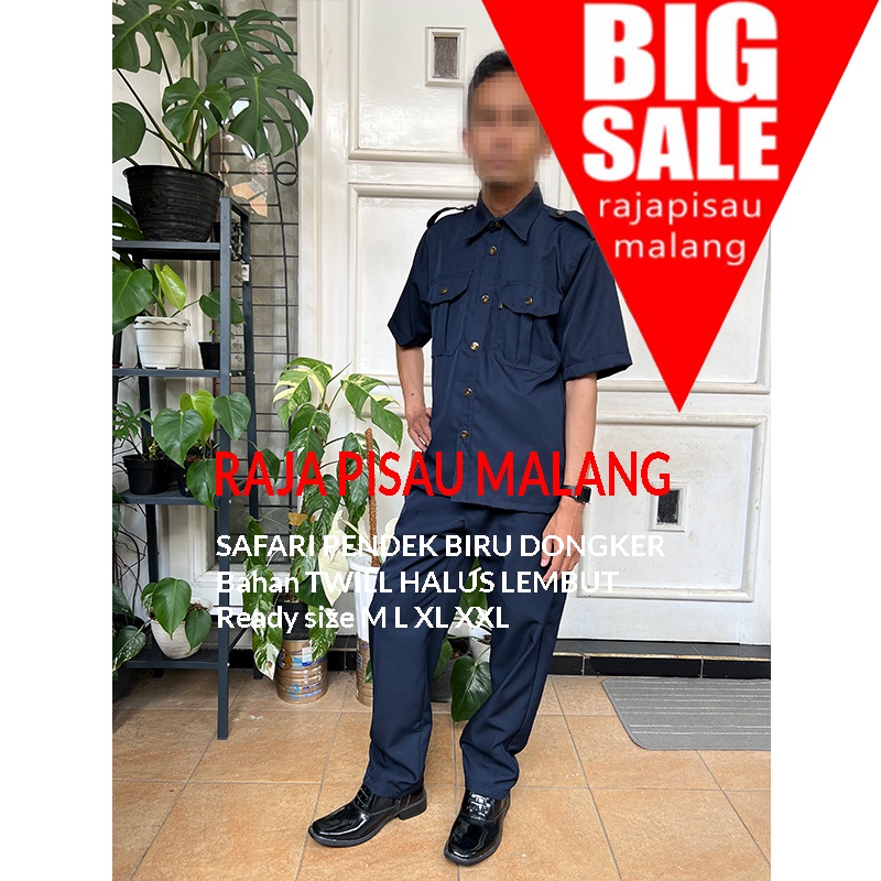 Baju Security Seragam Security Setelan Safari Baju Supir ATX - Biru, L