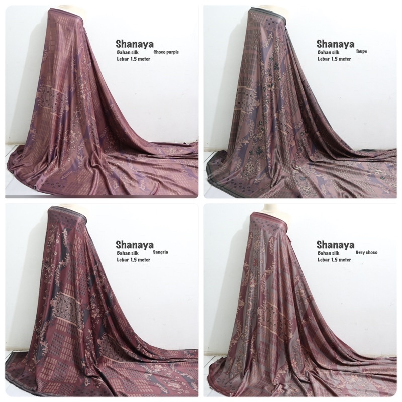 Bahan Kain silk meteran Shanaya / bahan gamis seragam sarimbit / kain silk meteran