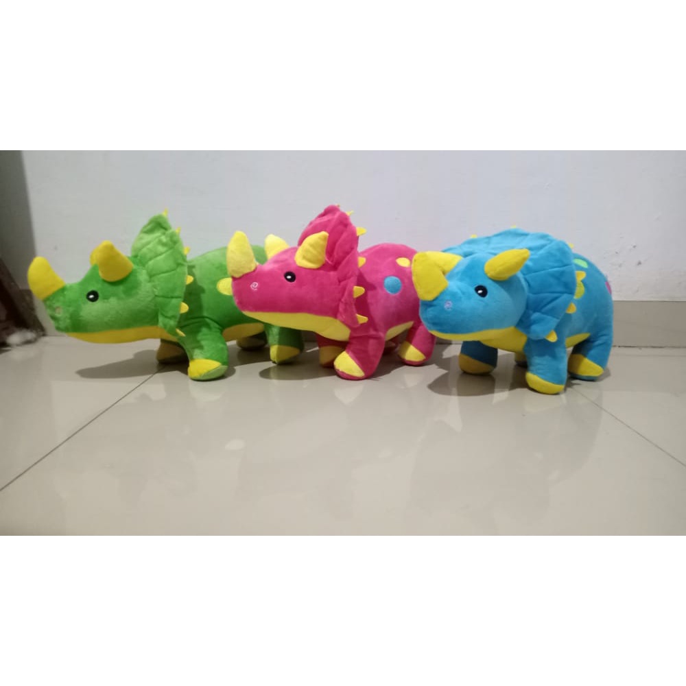 Boneka Dinosaurus Triceratops Bahan yelvo Lembut Ukuran 40cm