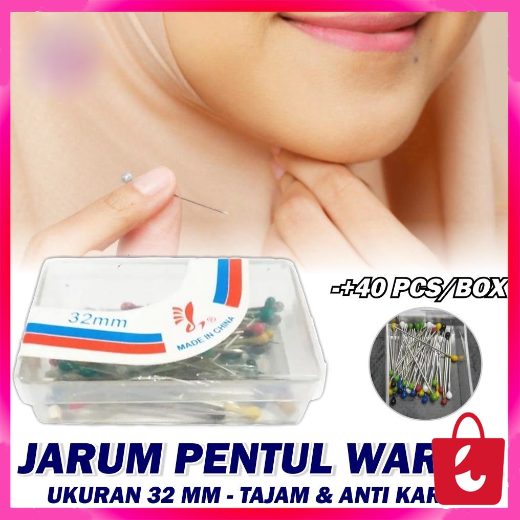 [TERLARIS] Jarum Pentul 1 Box Besar - Jarum Pentul Kecil Mini / Peniti Hijab Kekinian / Jarum Pentul Hijab Cantik Stainless Anti Karat / Jarum Jahit - Warna Warni