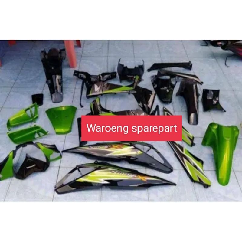 Full body Supra x 125 Batman hijau hitam