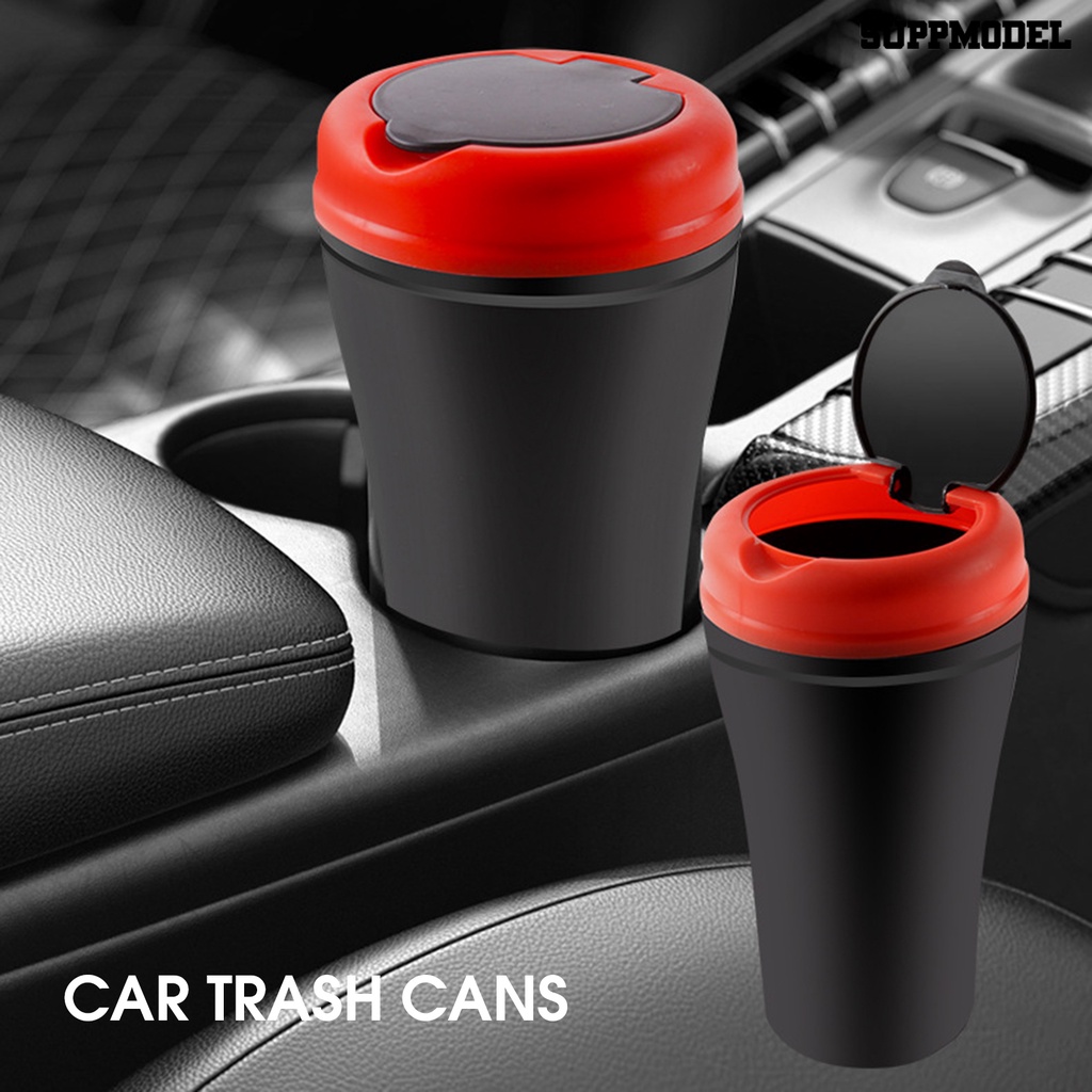 [Dekorasi] 650ml Rubbish Bin Dengan Tutup Anti Bocor Compact Multifungsi Mobil Coke Cup Tempat Sampah Untuk SUV