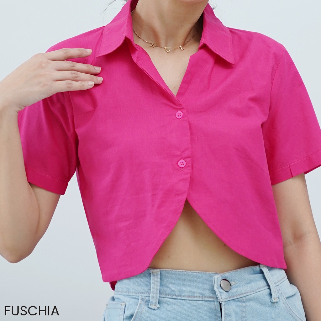 Minibiliri Crop Top Cotton Atasan Blouse Wanita