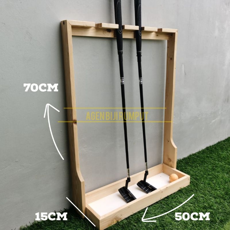 stand dudukan stik golf & tempat bola golf - dudukan stik golf praktis - dudukan stik golf aestetik