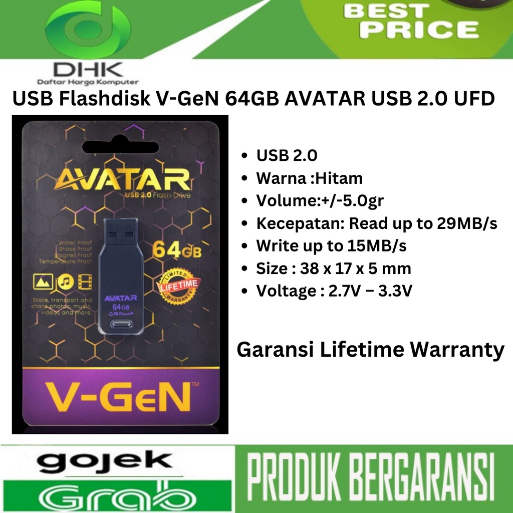 USB Flashdisk V-GeN 64GB AVATAR USB 2.0 UFD