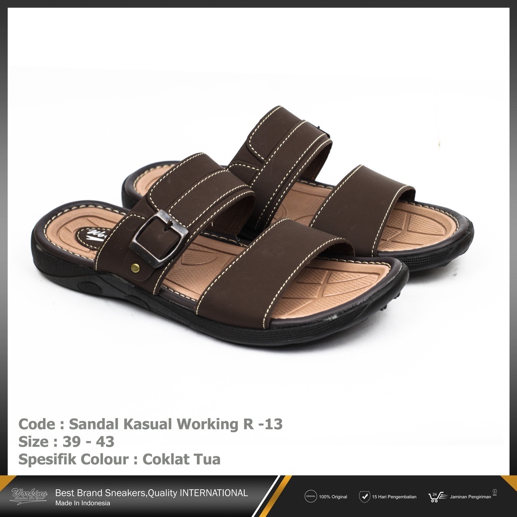 Sandal Pria Kulit Original R-13 Slop Import