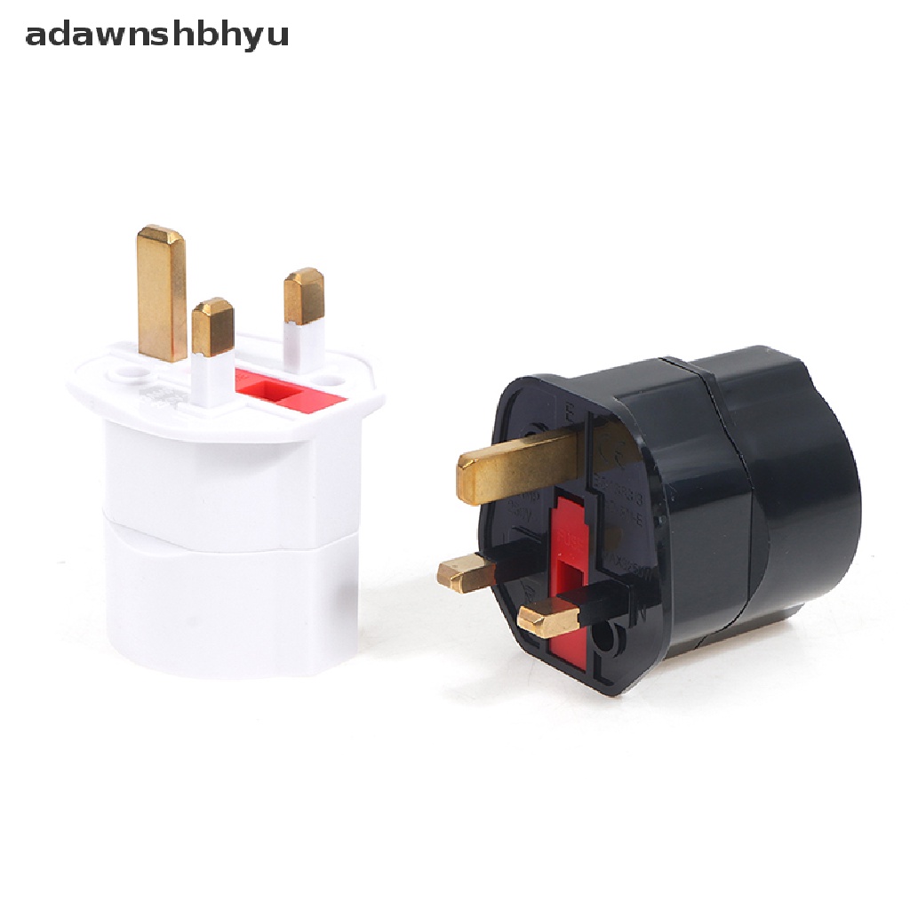 Adawnshbhyu EU Euro 2pin Ke UK 3pin Plug AC Universal Adaptor Travel Converter ID Eropa