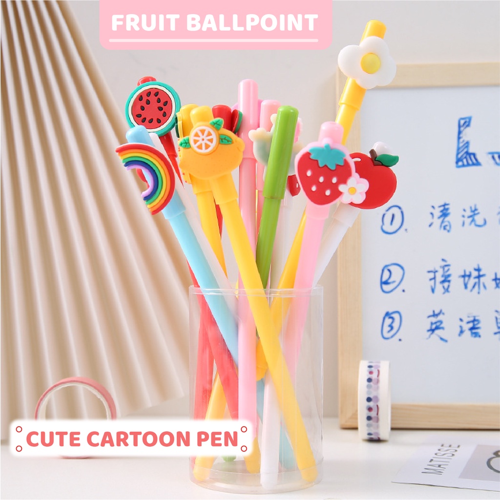 MSY Pulpen Ballpoint Pena Motif Buah Buahan Mini Kreatif Unik Lucu Bagus