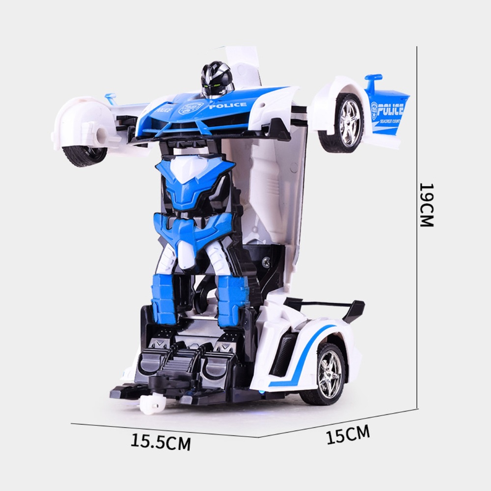 Anak RC Mobil Polisi Jadi Robot Remot Kontrol Mainan Transformer Car Remote Control Rechargeable