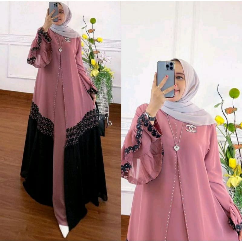 GAMIS STORE | Kasela Arabian Dress Maxy Gamis Muslim Lebaran Matt Ceruty Babydoll Apk Renda Premium