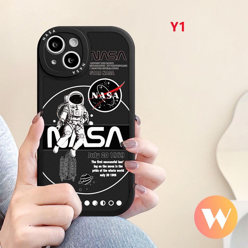 IPHONE Case Kompatibel Untuk Iphone11 7Plus XR X XS Max7 8 6s 6plus 13 11 12 14 Pro Max SE 2020 Astronot Lembut Trendi Merek NASA Shockproof Phone Cover