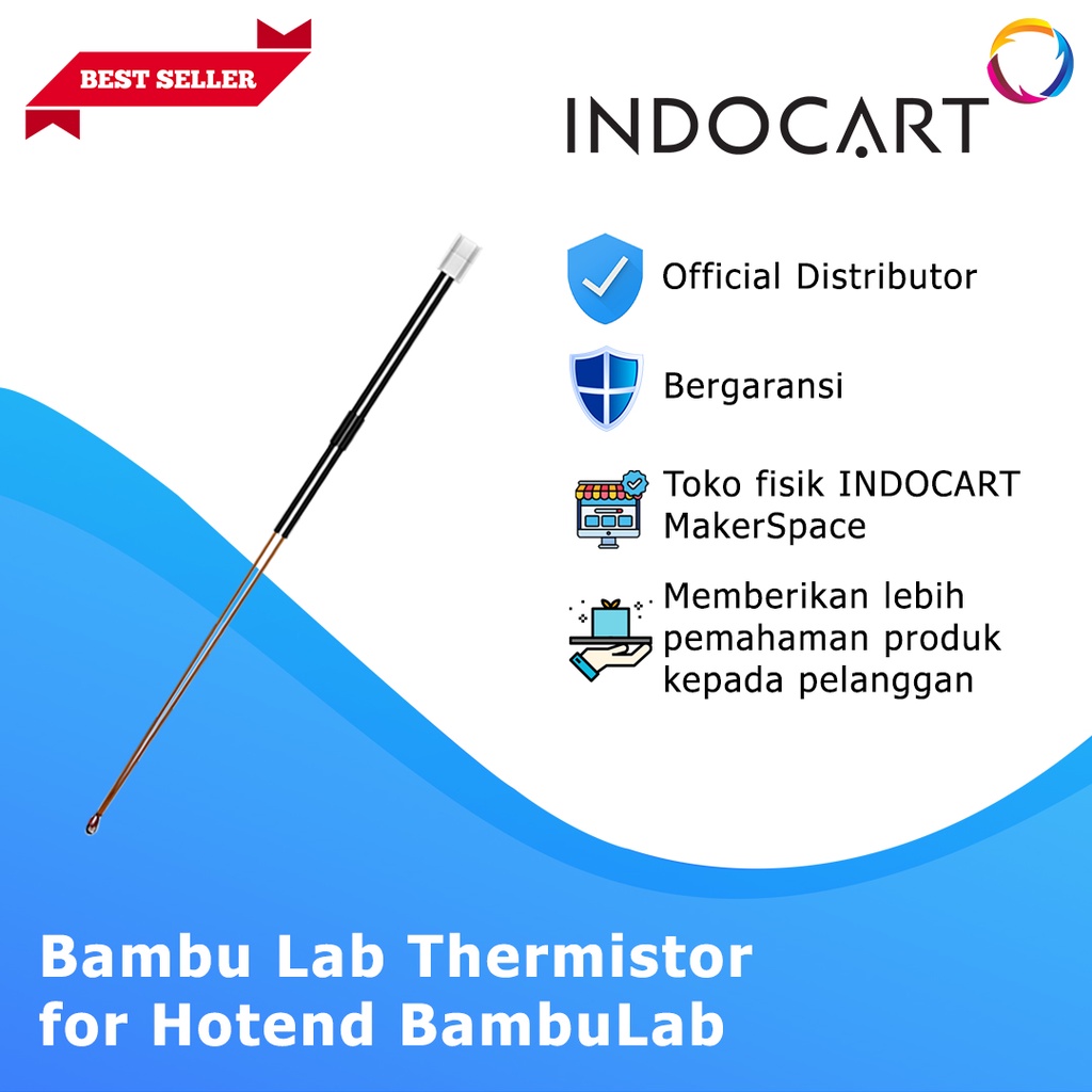 INDOCART 3D Printer Parts Bambu Lab Thermistor for Hotend BambuLab