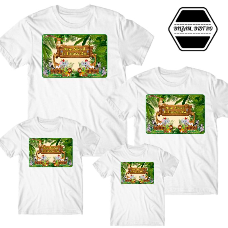Kaos ulang tahun anak tema animal zoo / kaos ultah couple family foto