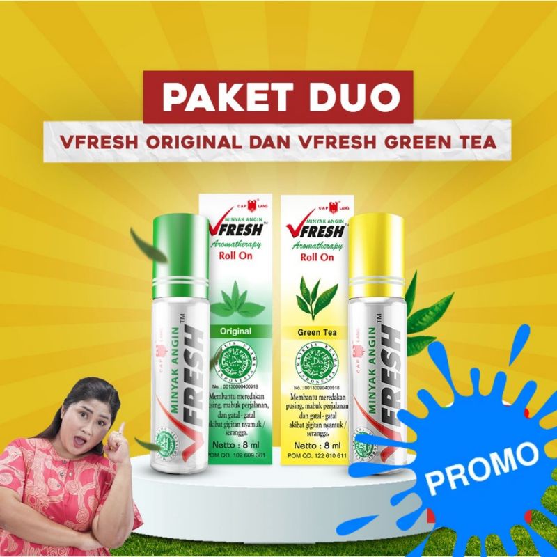 paket 2pcs caplang vfresh original & vfresh greentea