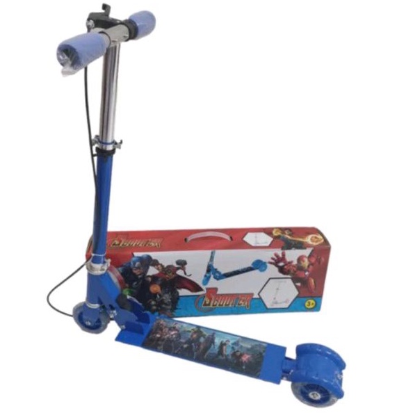Mainan outdoor anak Skuter Sekuter Otoped anak roda 3 ada rem dan bel stainless FROZEN Hello kitty