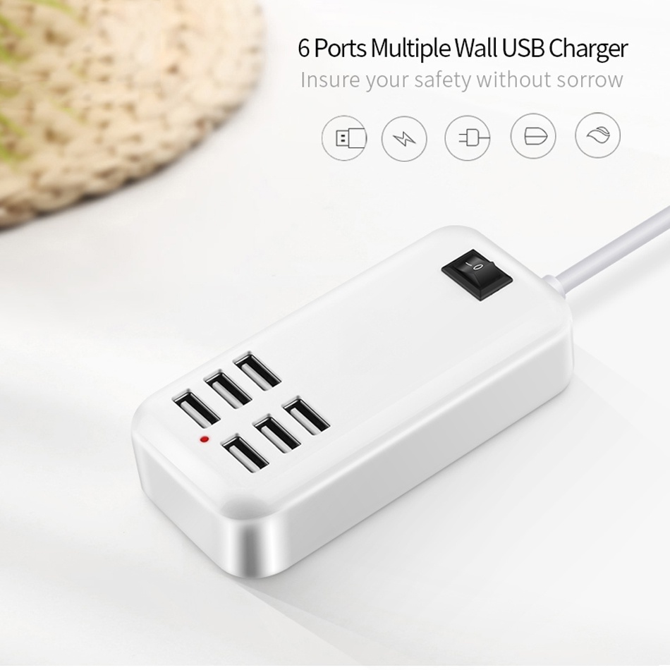 【LIPI】 Adaptor Charger USB 6 port 30 Watt for all type usb cable