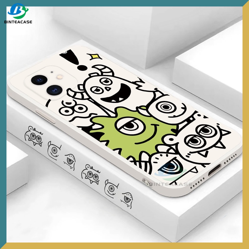 Casing Kompatibel Untuk IPhone 13 Pro Max IPhone11 IPhone12 6 6S 7 8 Plus Graffiti Kartun Monster Soft Silicone Phone Case Binteacase