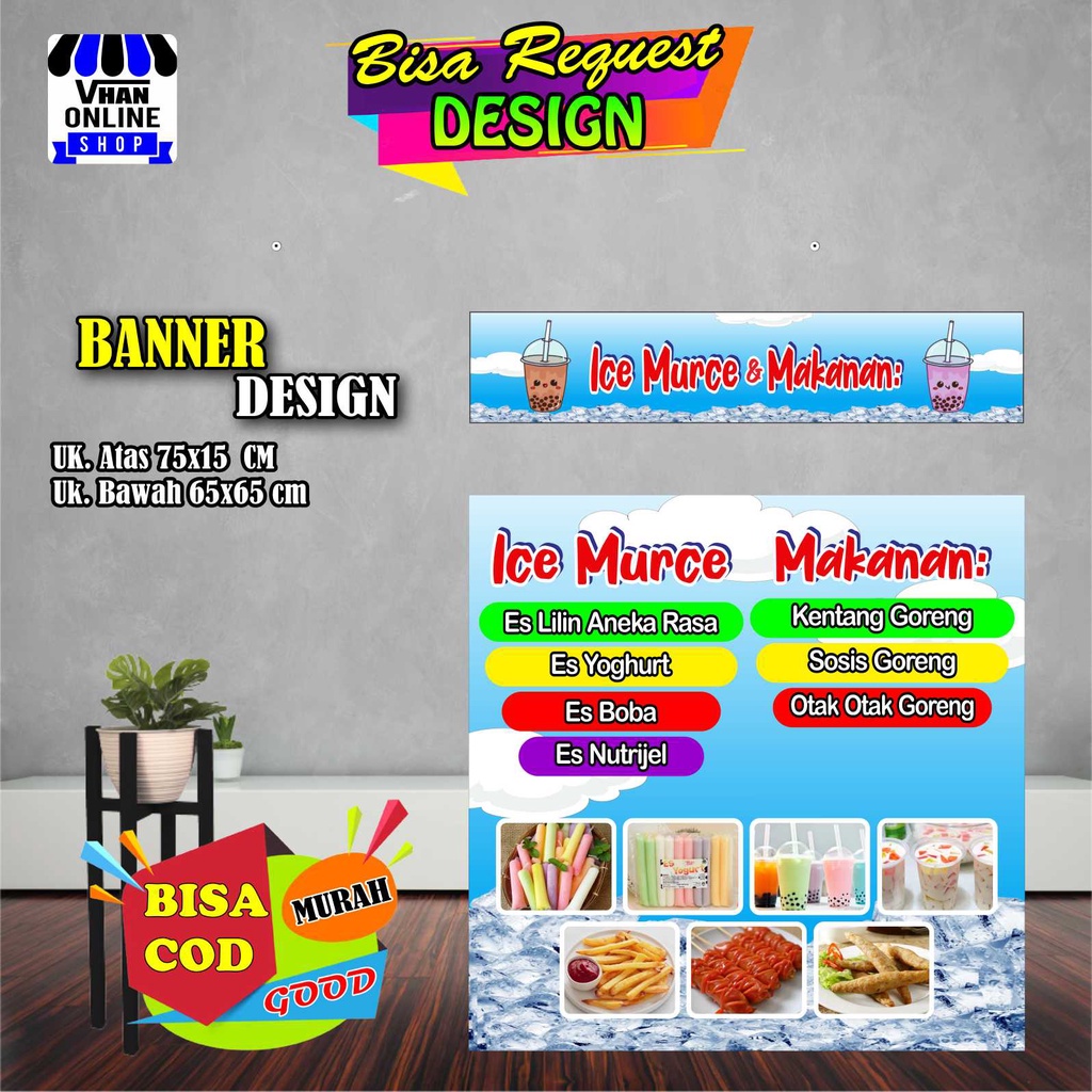 Jual Cetak Banner / Spanduk Warung Makanan Dan Minuman, Jualan Jajanan ...