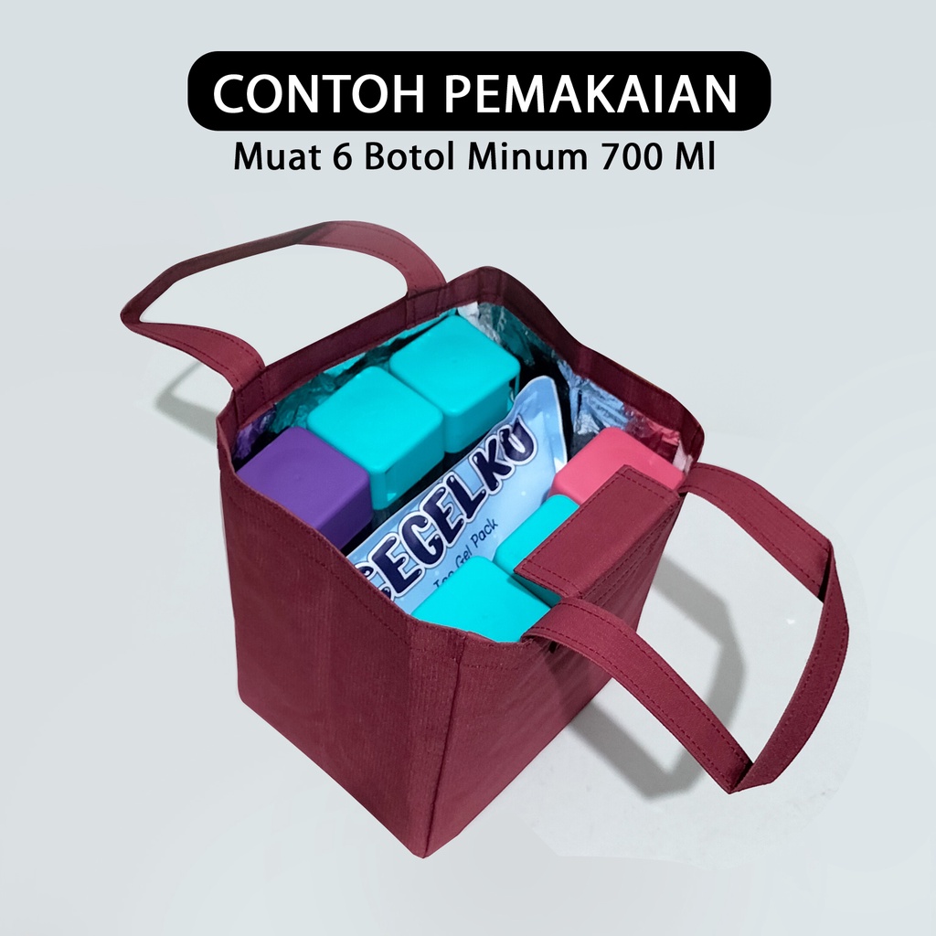 Tas pendingin botol susu bayi cooler bag aluminium foil jinjing lunch bag Polos perekat tas kotak makan dan botol minum tenteng