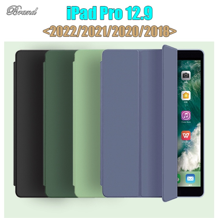 Untuk iPad Pro 12.9 2022 2021 2020 2018table Case 12.9-inci 6th 5th 4th 3rd generation Mode Warna Solid Tablet Casing Pelindung Sarang Lebah Tiga Lipat Flip Stand Leather Cover