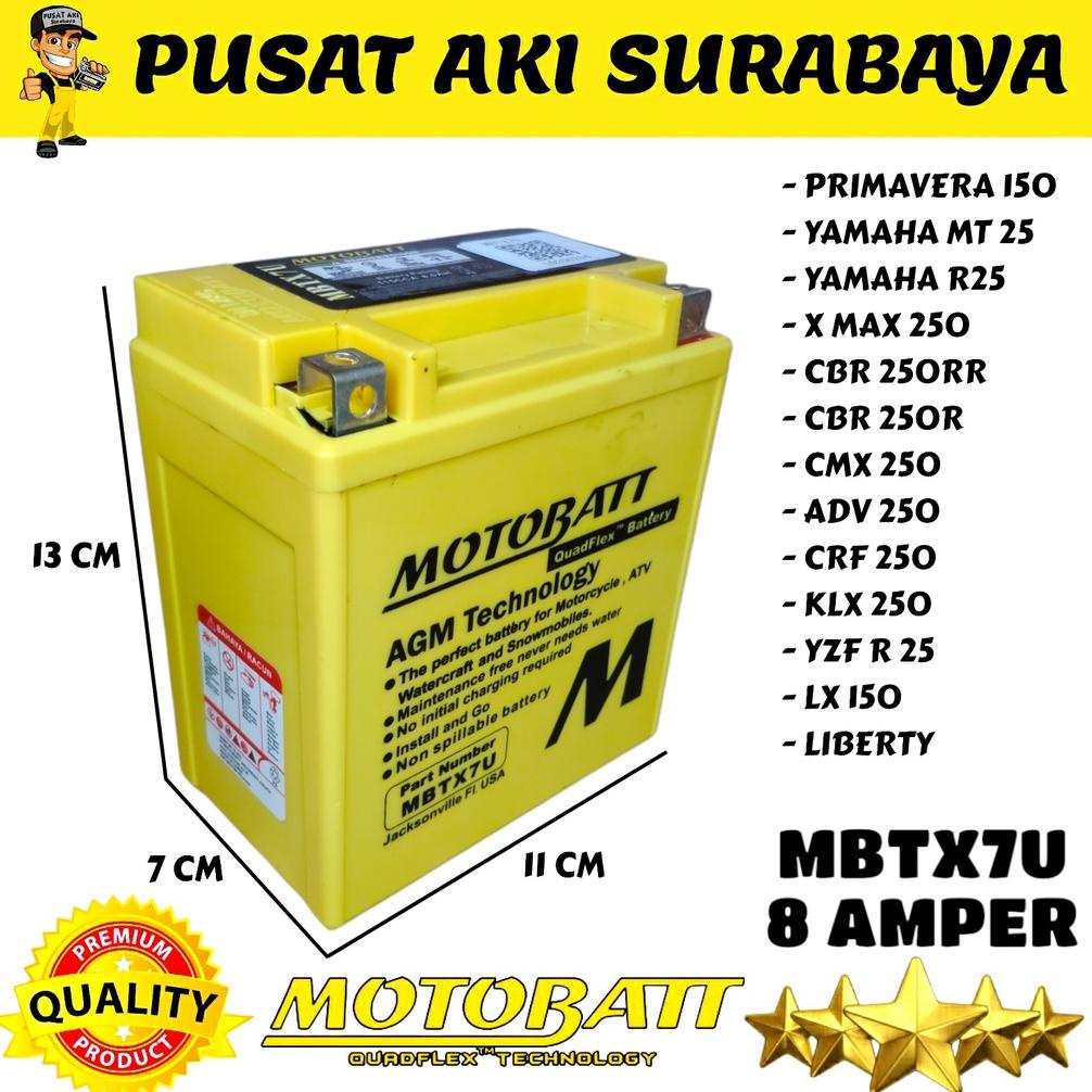 ORIGINAL MOTOBATT MBTX7U PUSAT AKI SURABAYA AKI GEL ACCU KERING MOTOR MF CBR 150 250 R25 MT25 NMAX PCX KLX150 250 VESPA PIAGGIO LX 150 PRIMAVERA YUASA YTX7L GS ASTRA GTZ8V