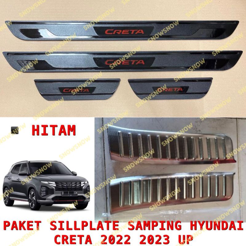 Paket Sillplate Samping Belakang Hyundai Creta Activo Hitam Lampu / Non LED