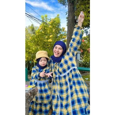 Hayya Tunik Couple  / baju couple ibu dan anak / dress Flanel Premium