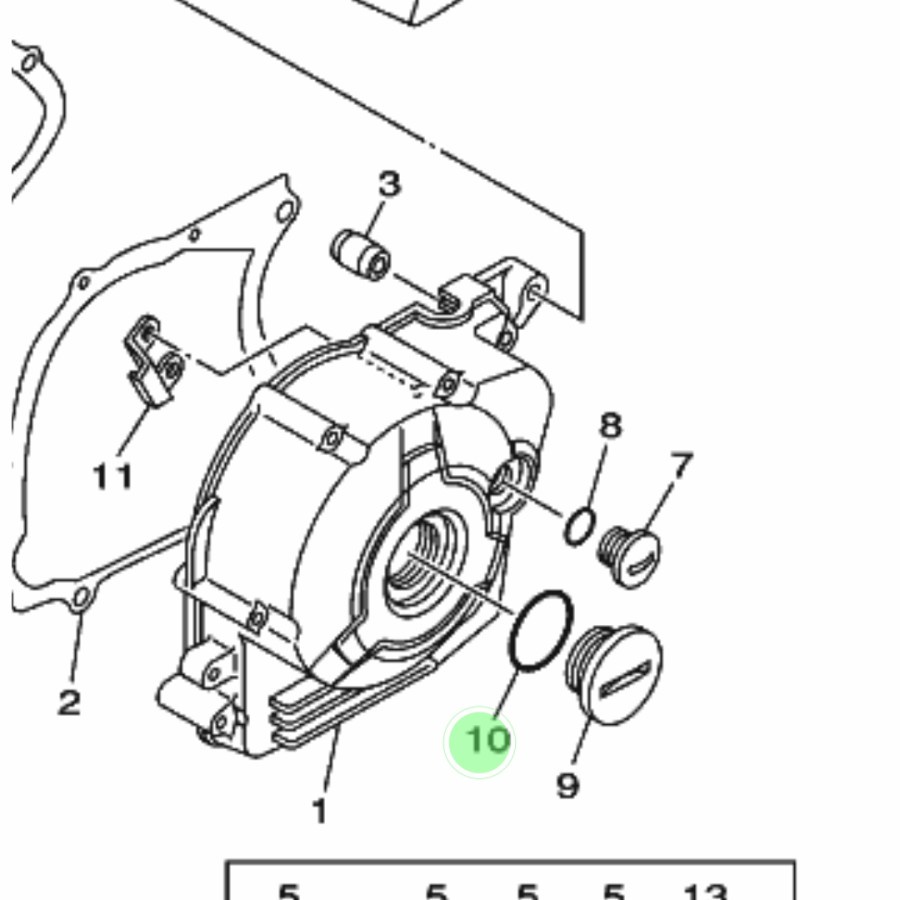 NO 10 KARET SEAL ORING TUTUP MAGNET BESAR JUPITER Z 110CC 2003-2009 BURHAN ORIGINAL ASLI YAMAHA