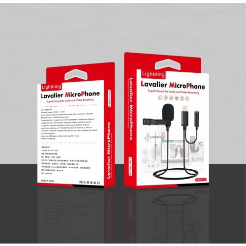 MIC-012 SOHA Lavalier Microphone Clip Kondensor Mic 3.5mm Aux Jack