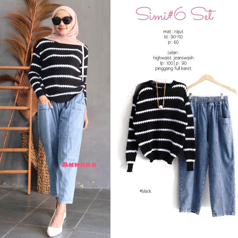 simi set/one set/wanita/baju/atasan/celana/bawahan/cewek/murah/grosir/baju wanita/ootd/kerja