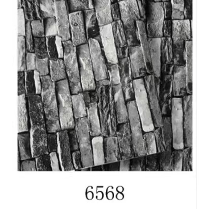 Wallpaper stiker motif bata abu/hitam ukuran 45x10cm