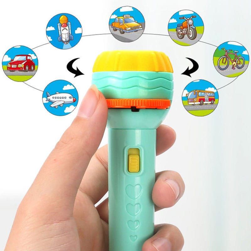 Mainan Senter Proyektor Flashlight Anak dengan lampu gambar edukasi
