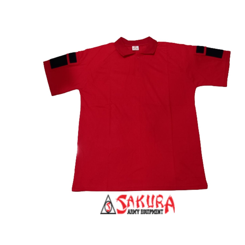 Kaos Polo Kaos Kerah Tactical Polos Merah Lengan Pendek