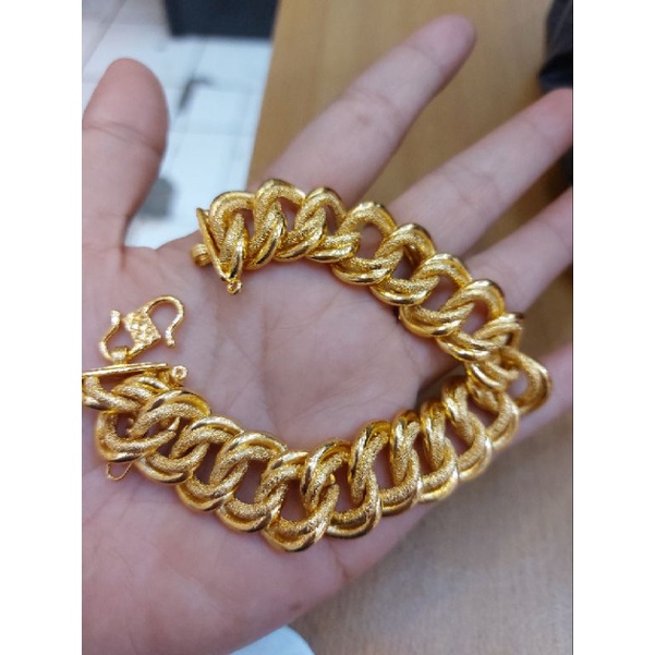 Gelang rantai doff pasir titanium 19cm bisa request potong